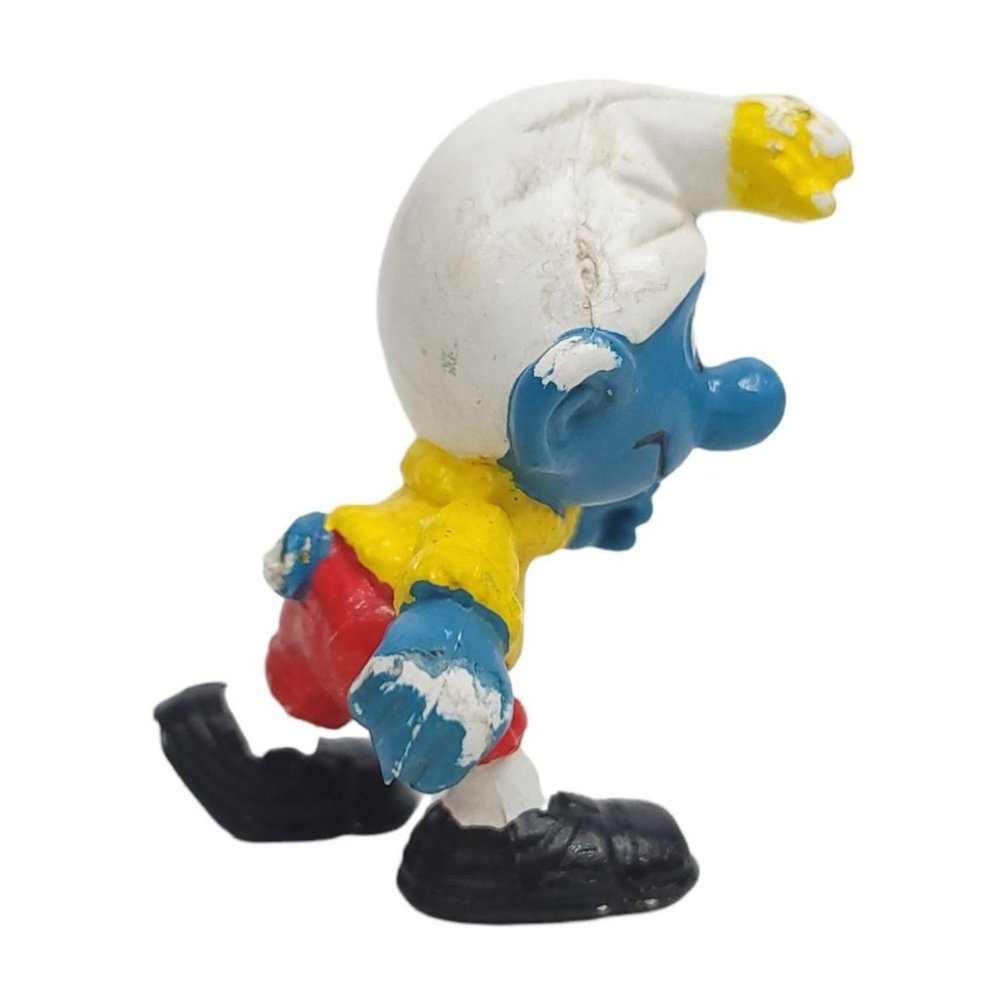 Vintage 1978 Peyo Schleich Skiing Smurf Figure PVC Hong Kong MISSING POLES SKIS - Picture 7 of 10